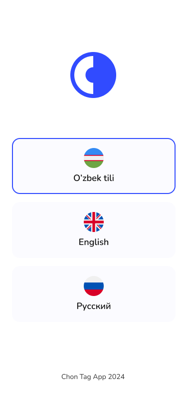 Qadam 01: Tilni tanlang